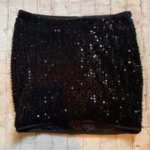 Black sequined skirt